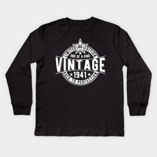 1941 80th big milestone birthday vintage gift Kids Long Sleeve T-Shirt